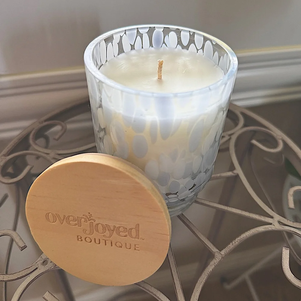 Glass Candle — Sea Salt & Bergamot - 8 Oz, Overjoyed Boutique - Picture 2 of 12